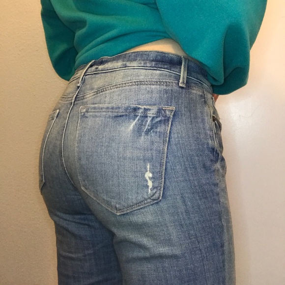 Ann Taylor Loft Boyfriend Cuffed Jeans 28/6 - Picture 1 of 6